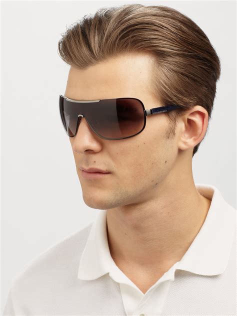 prada shield sunglasses mens